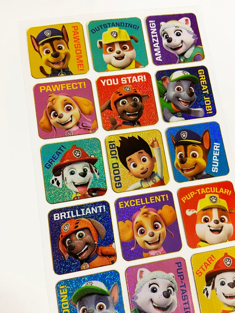 Paper Projects 01.70.12.046 Paw Patrol Sparkly Reusable Reward Stickers, Blue, 19.5cm x 9.5cm - Image 2